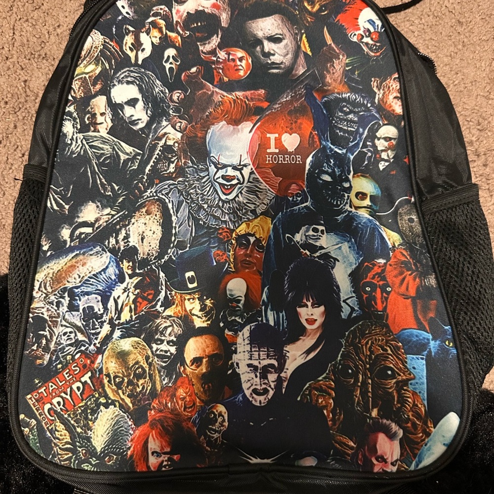 Horror-Themed Black Backpack